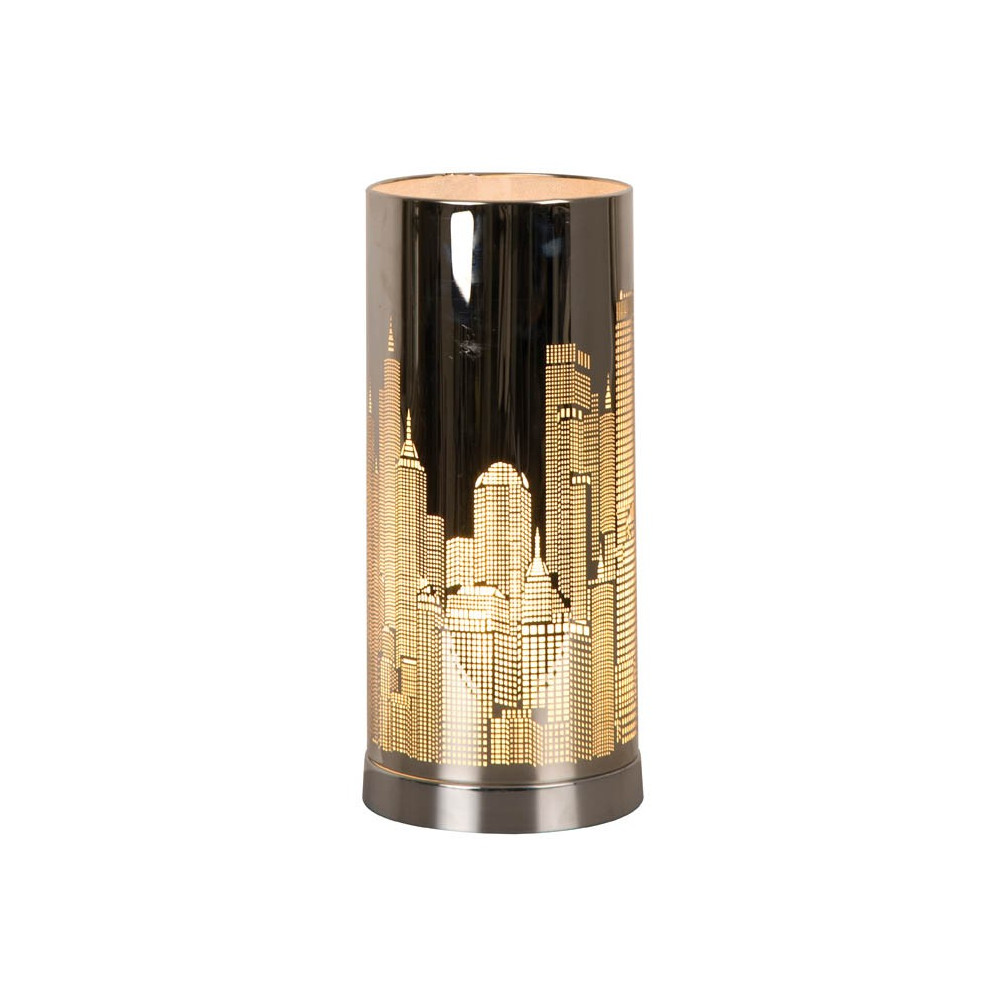 Lampe tactile new york argentée cylindrique en vente sur lampe avenue
