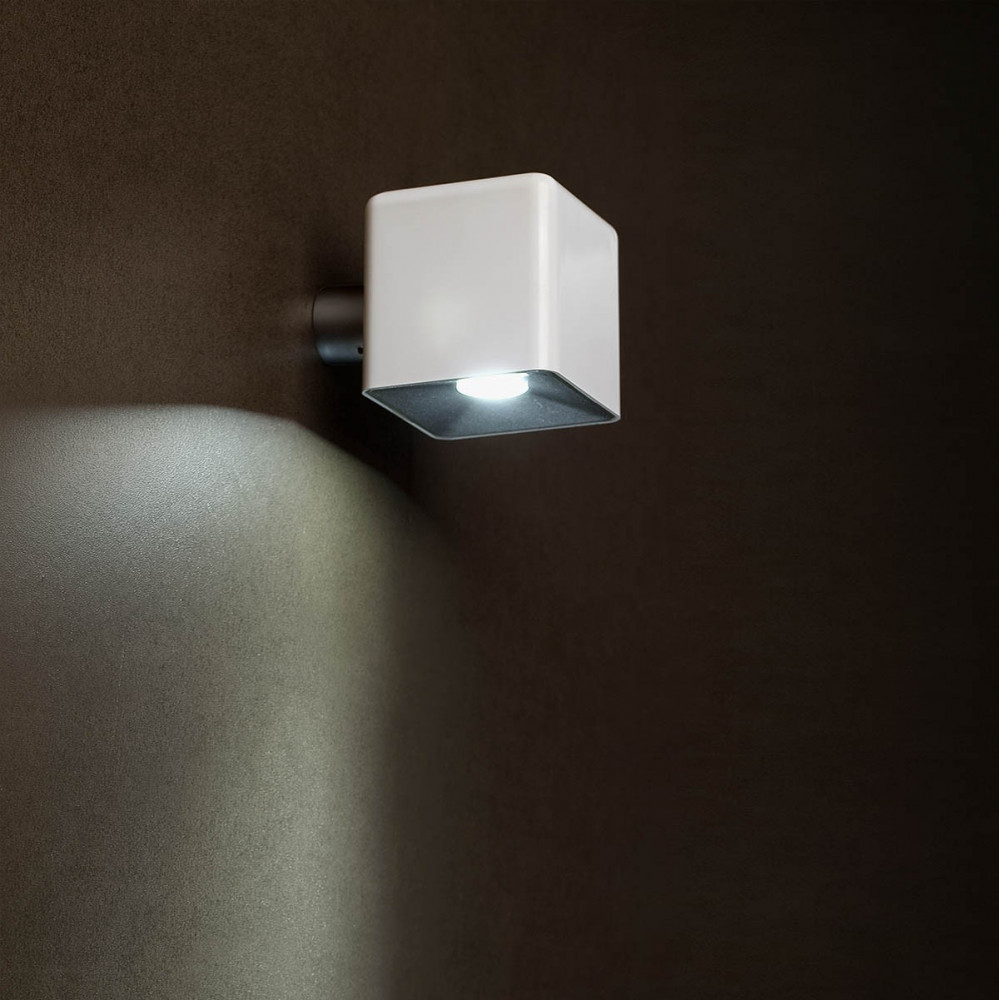 Luminaire extérieur mural led cube blanc design lampe avenue