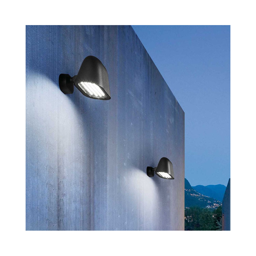 Belle applique jardin led au design moderne en alu gris foncé