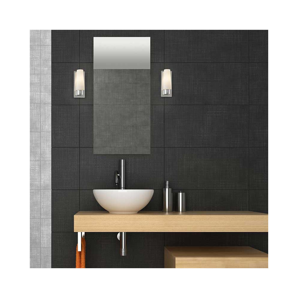 Applique pour salle de bain en verre et métal chromé lampe avenue