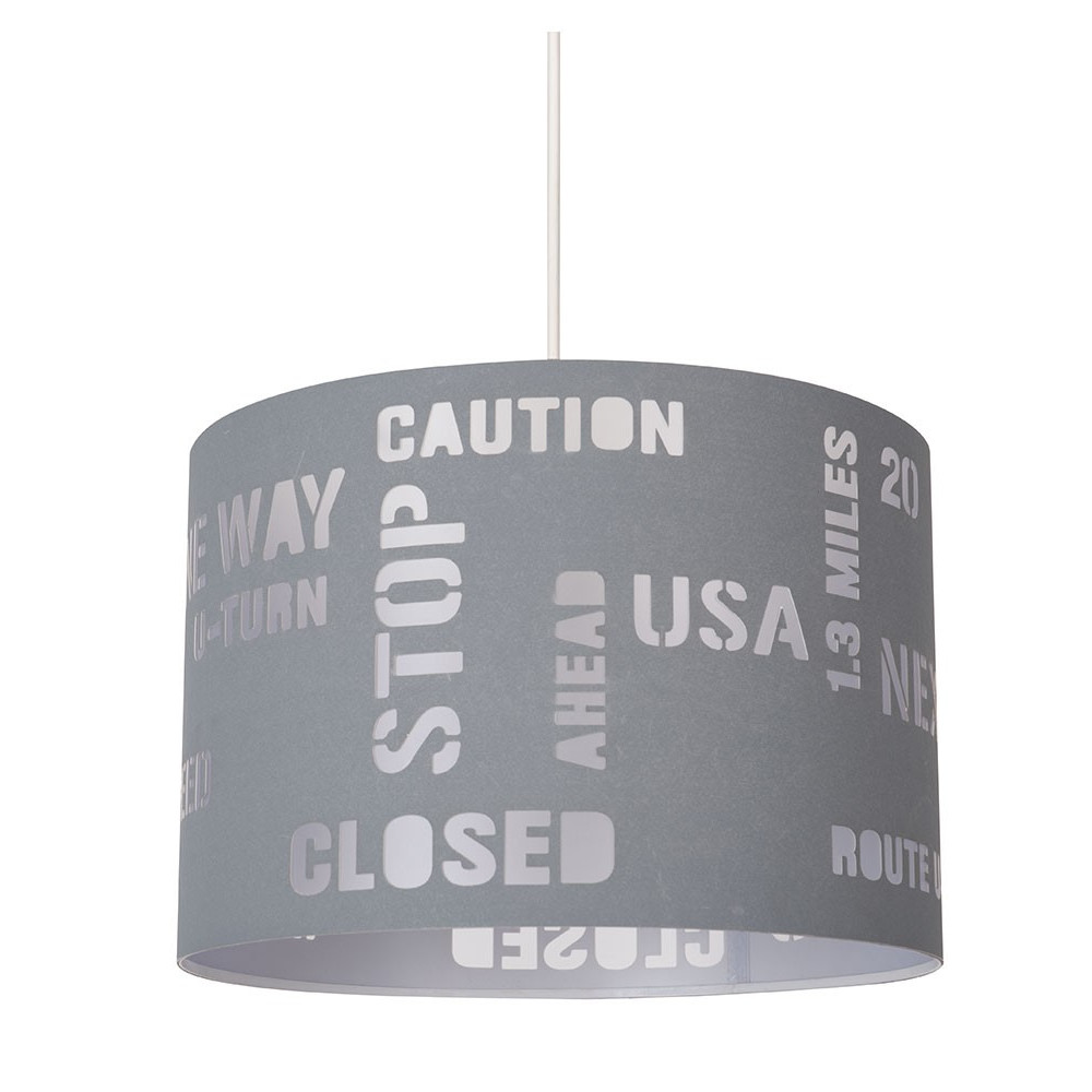 Suspension grise pour ado, luminaire déco usa en vente sur lampe ...