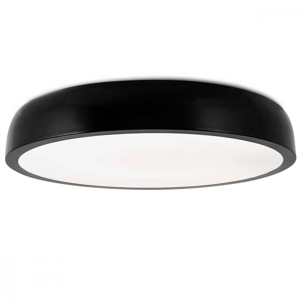 Très grand plafonnier led design noir de 55cm lampe avenue