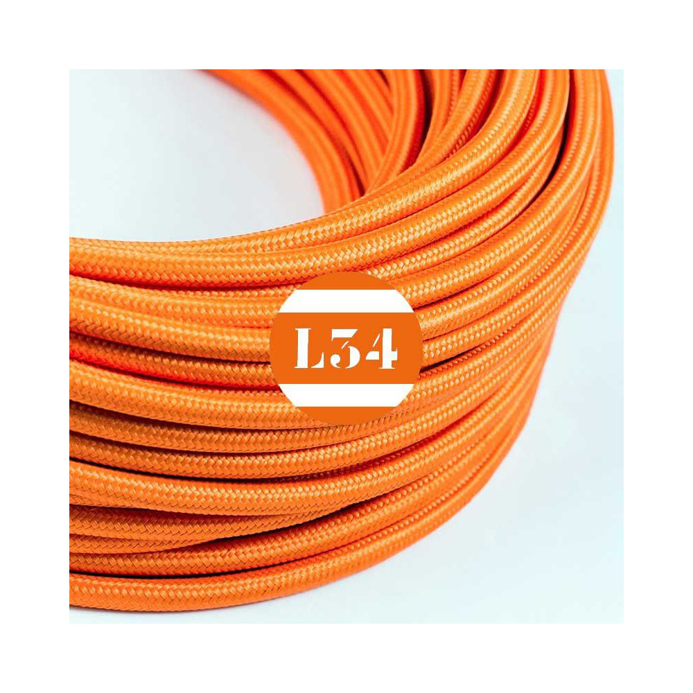 Fil électrique tissu orange