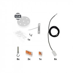 Suspension 6 bras en tissus rouges