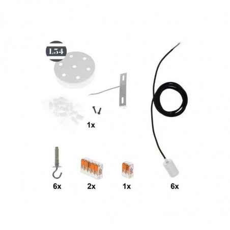 Suspension 6 bras en tissus rouges