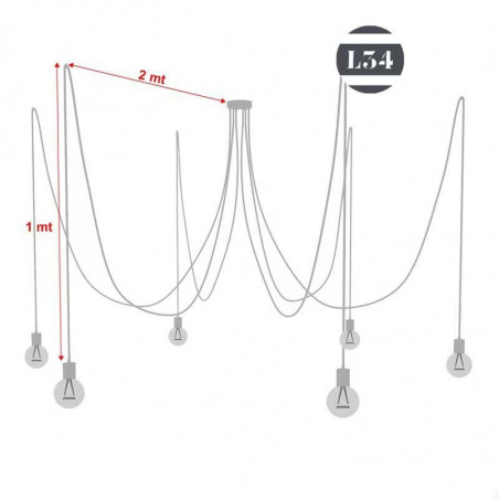 Grande suspension en tissu noir