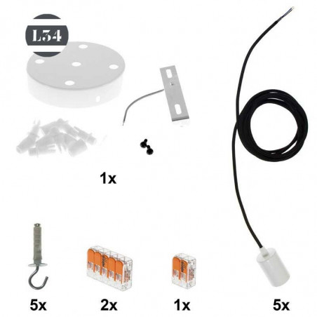Suspension 6 bras en tissus noirs