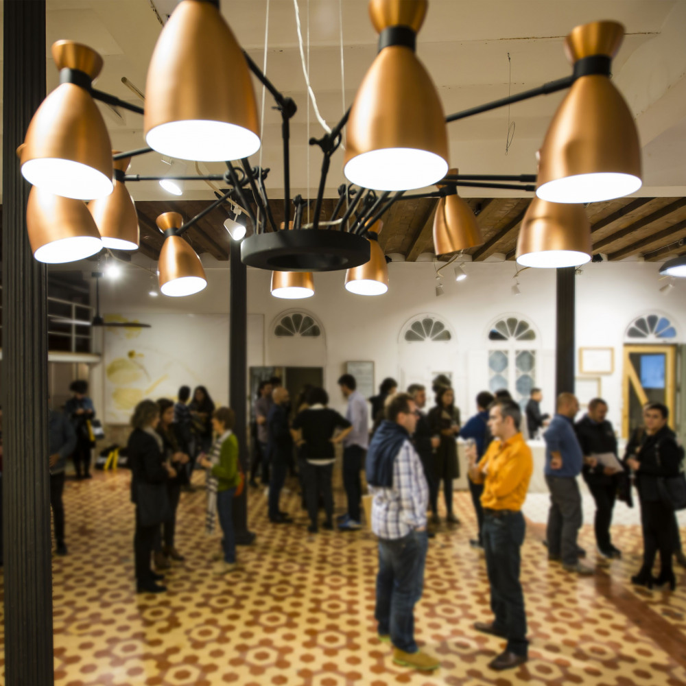 Suspension abat-jour cuivre