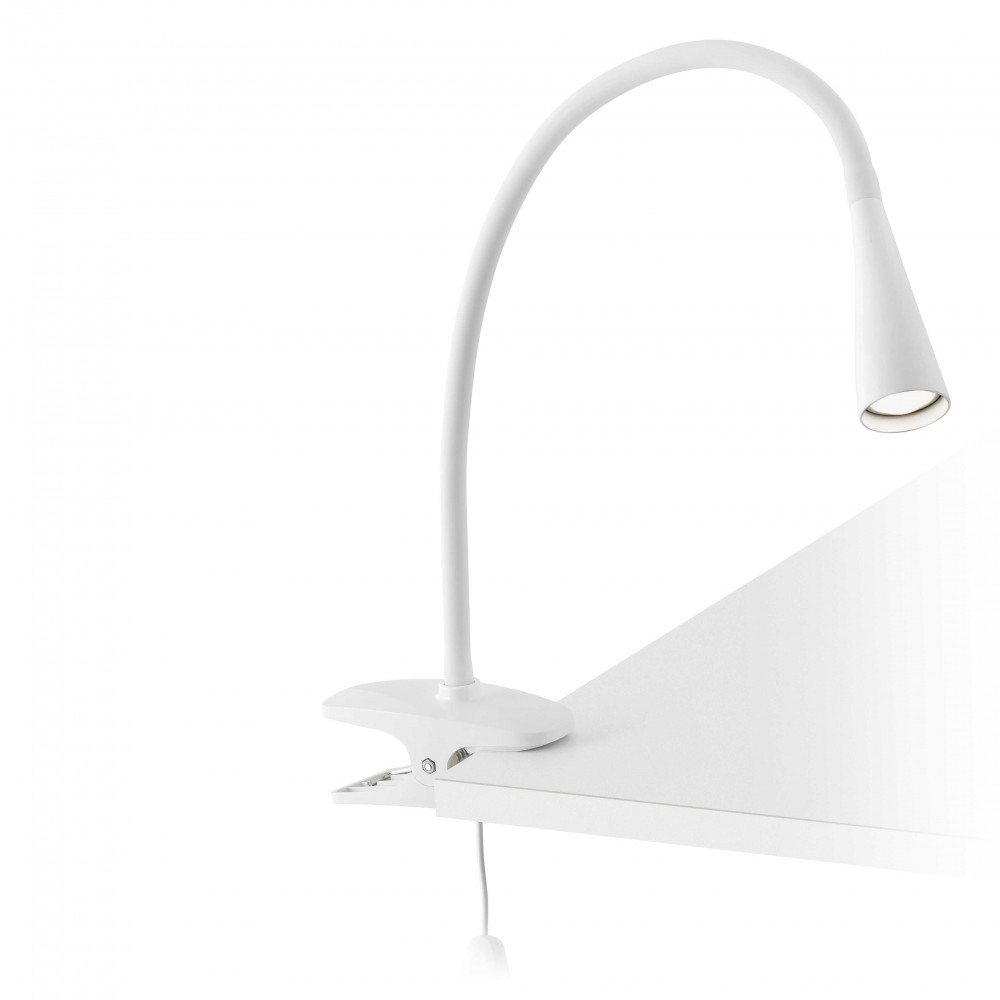 Lampe pince flexible silicone blanc