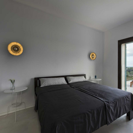 Applique murale rond acier noir