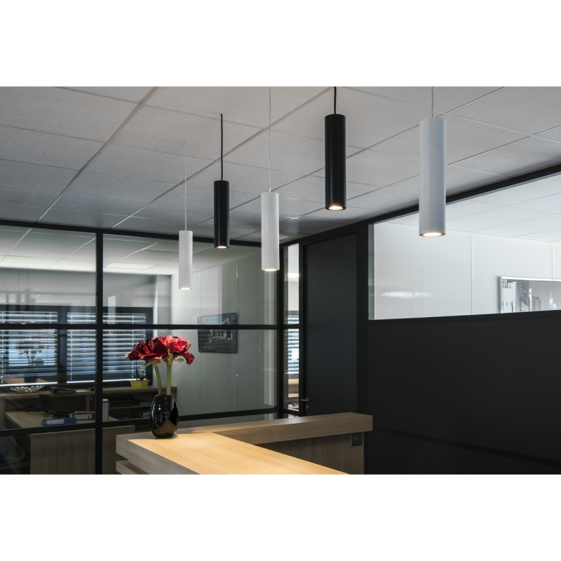 Suspension design Enola aluminium blanche SLV Déclic Lampe Avenue