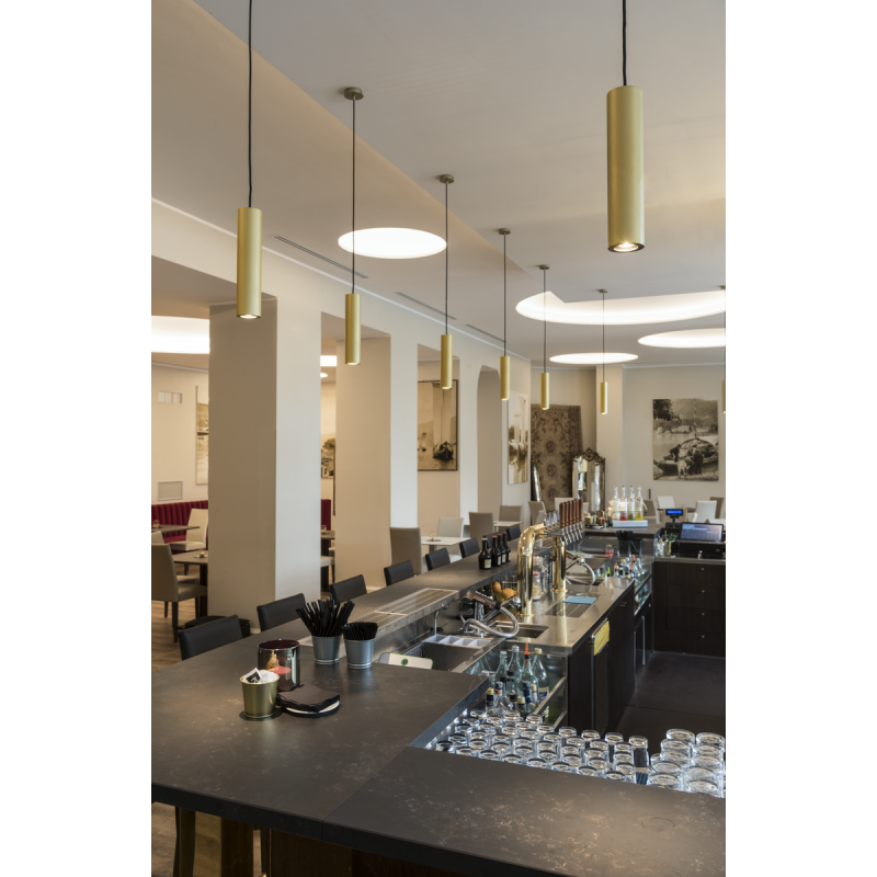 Suspension design aluminium doré Enola 50W Lampe Avenue