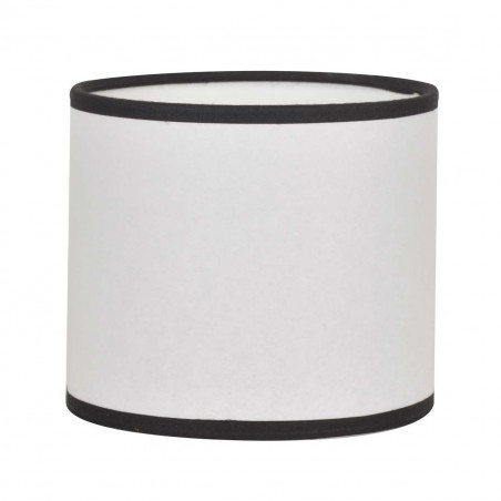 Abat-jour cylindre blanc bordé de noir