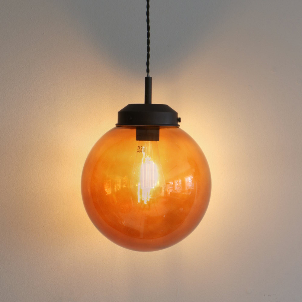 Suspension boule en verre fumé Ø 25 cm Lampe Avenue