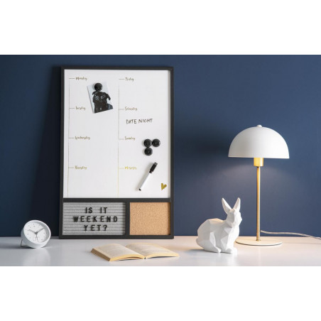 Lampe de table métal blanc Bonnet - H39cm