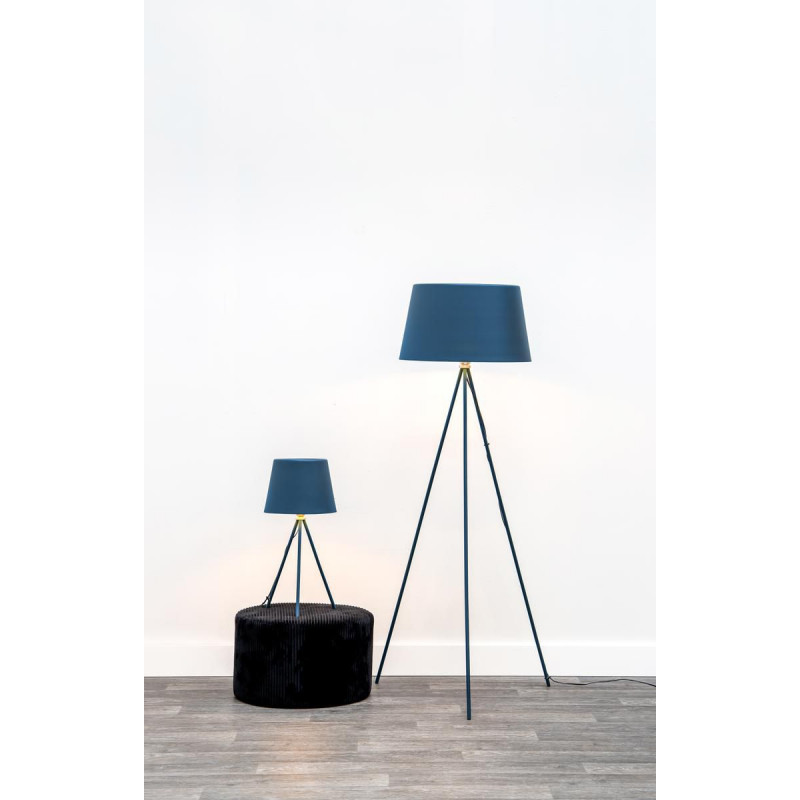 Lampadaire trépied métal bleu Lampadaire trépied métal bleu