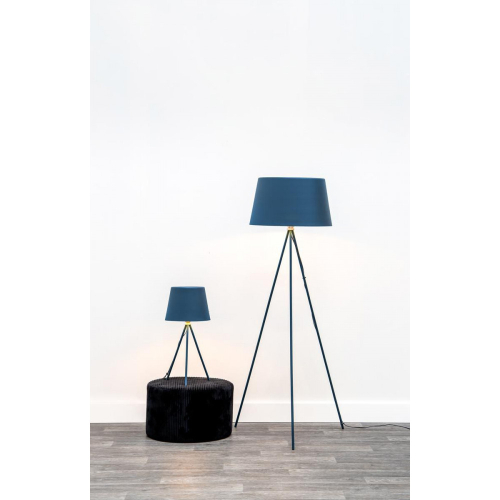 Lampadaire trépied métal bleu