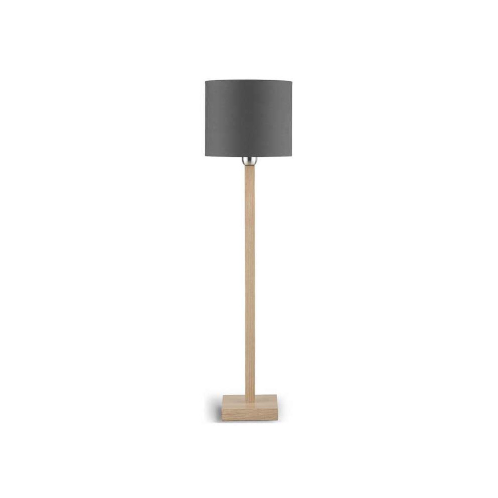 Lampe de table en bois abat-jour gris foncé - H60cm
