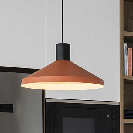 Suspension métal beige et noire - diam 40cm