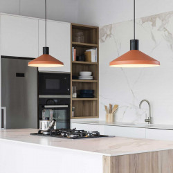 Suspension métal beige et noire