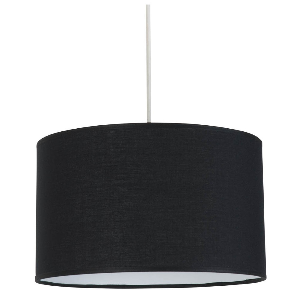 Grande lampe design cylindrique noir et argent 96,5 cm