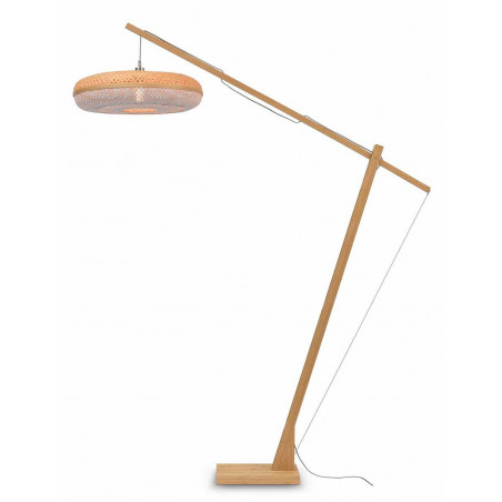Grand lampadaire  en bambou blanc - 60 cm