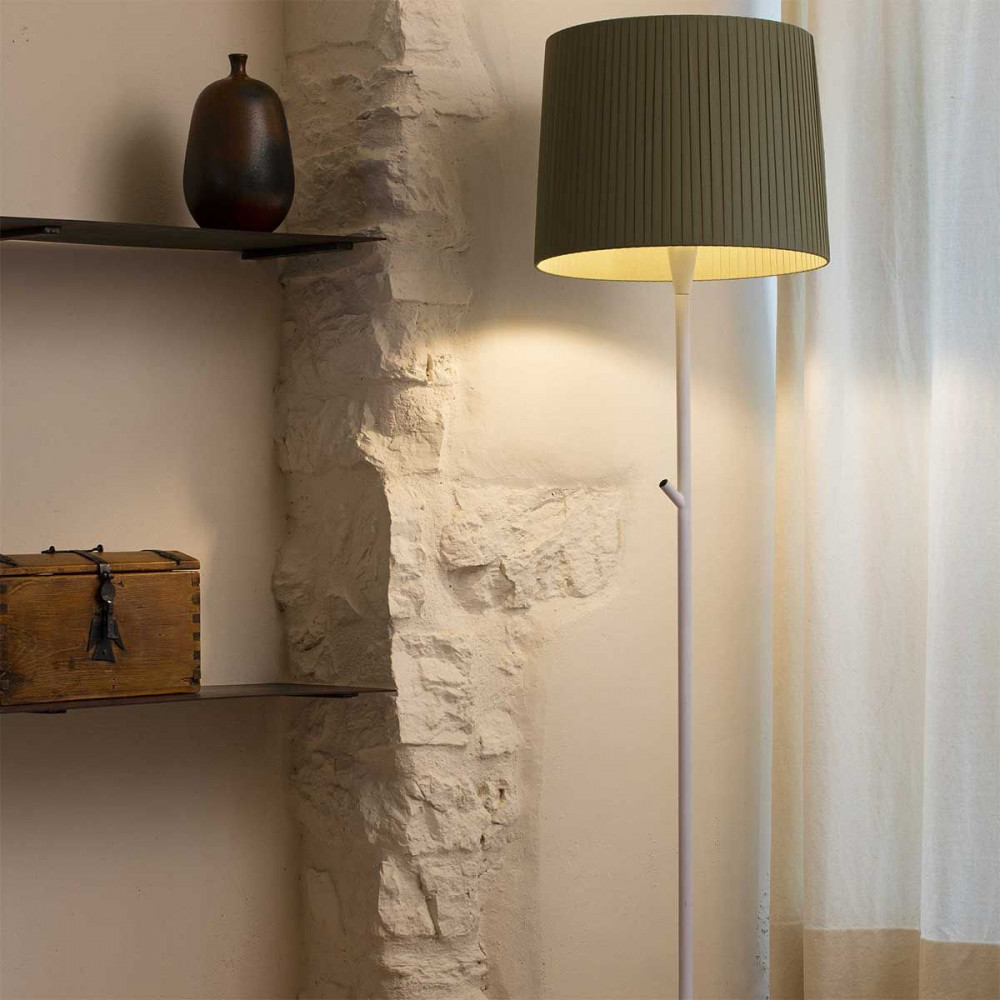 Abat-jour vert olive en tissu