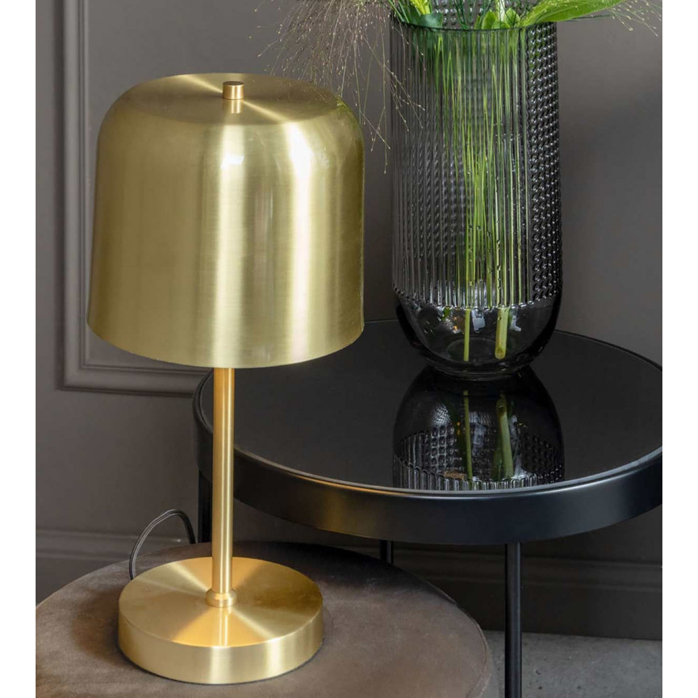 Lampe de table dorée abat-jour cloche
