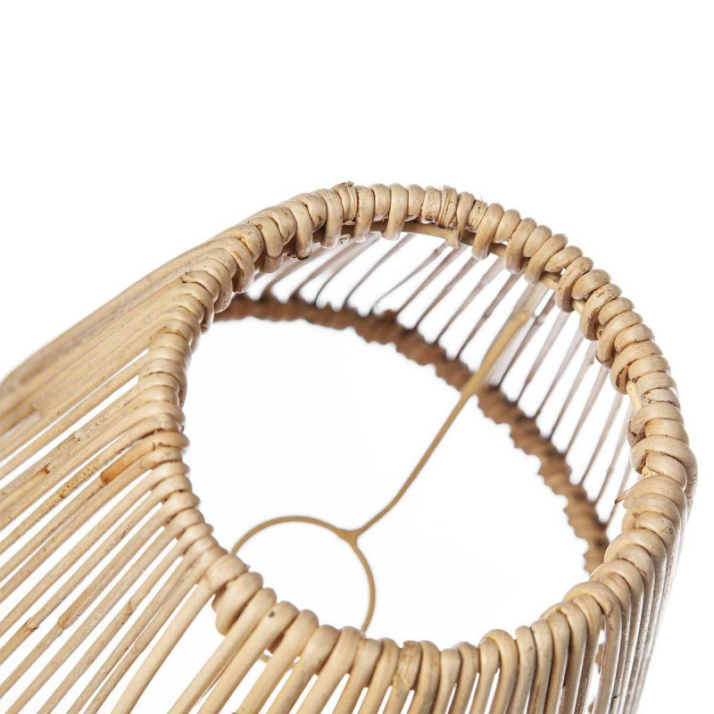 Abat-jour En Rotin - TBEST - Modèle Tissé - Diamètre 16 Cm - Compatible E27/E14 - Compact Et