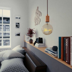 Ampoule Dorée Globe LED pour suspension - G125 Filament simple "Love" - 5W E27 Décorative Vintage Dimmable 2000K