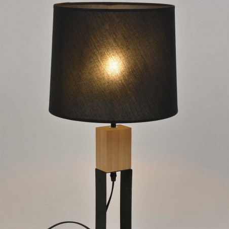 Lampe de table bois et métal