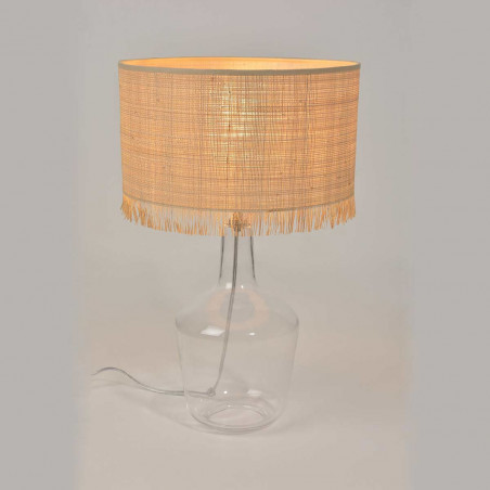 Lampe de table pied en verre transparent