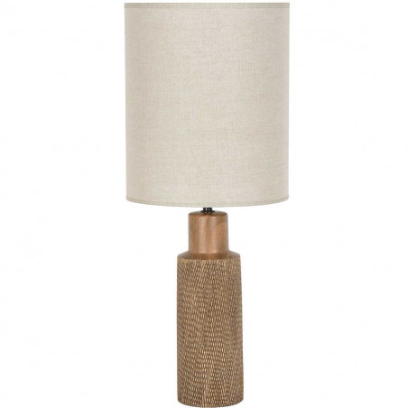 Lampe tube en céramique effet bois