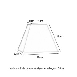 Abat-jour carré pyramide noir bas 22cm