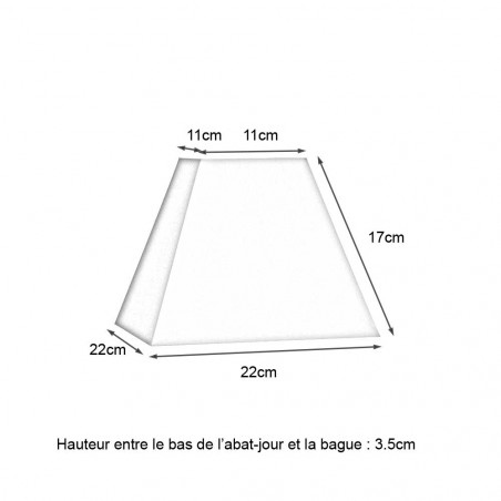Abat-jour carré pyramide noir bas 22cm