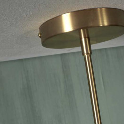 lampe suspendue avec structure en métal doré