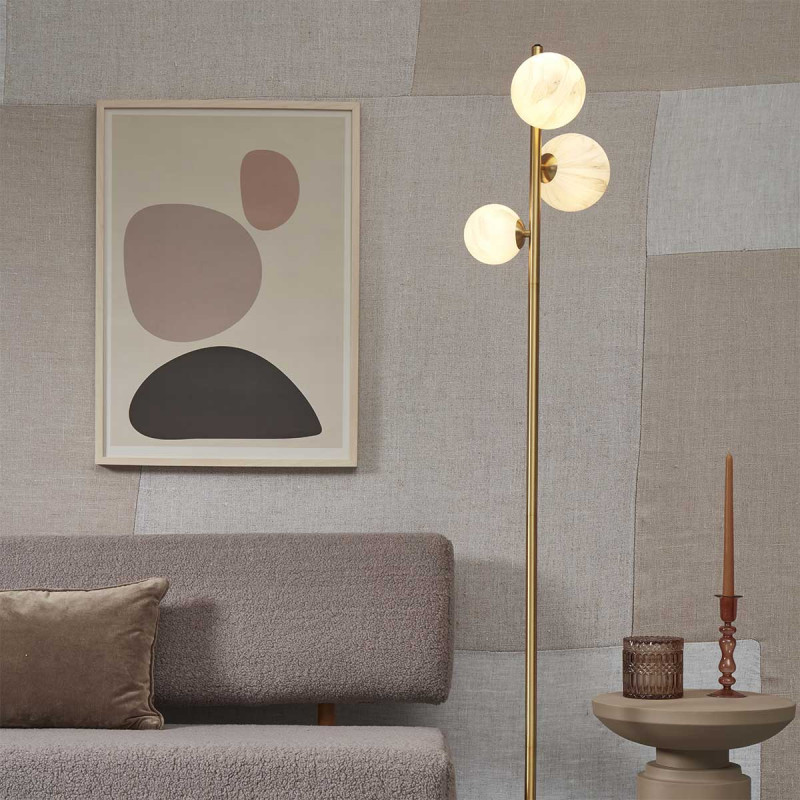 Lampadaire laiton et marbre Lampadaire laiton et marbre