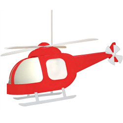 Suspension hélicoptère rouge