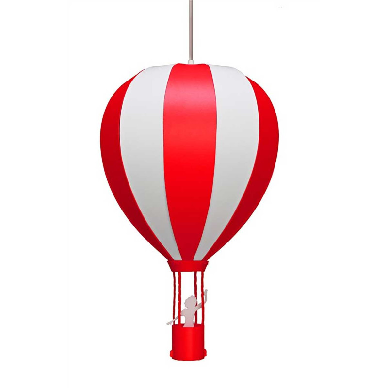 Suspension montgolfiere rouge et blanche