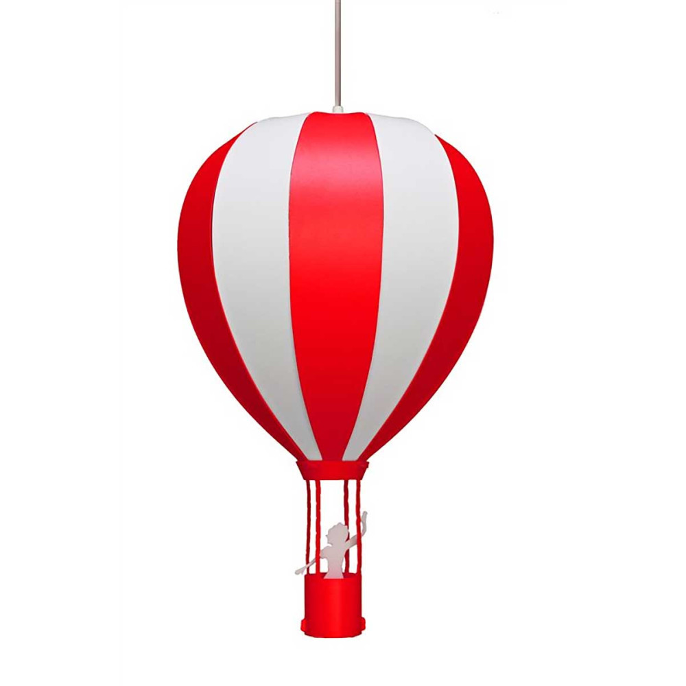 Suspension montgolfiere rouge et blanche