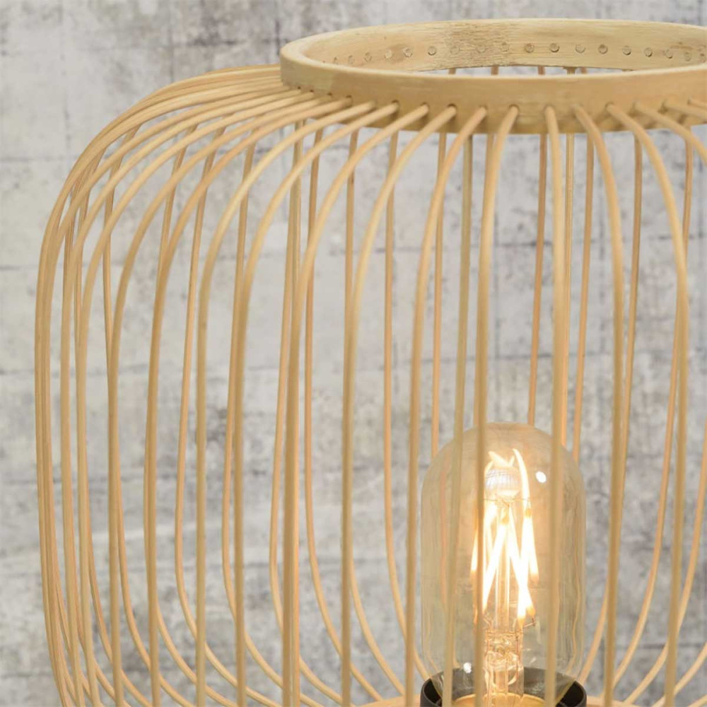 Lampe En Bambou 60 Cm - Diamètre 10 Cm - Lampe De Table électrique - Enfant/Intérieur/Extérieur