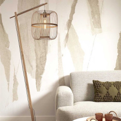 lampadaire bambou de salon ambiance