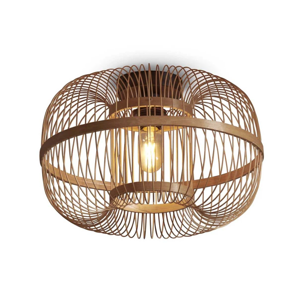 Plafonnier Suspendu En Bambou Tressé - Naturel - SLN02 - E27 - Intérieur/extérieur