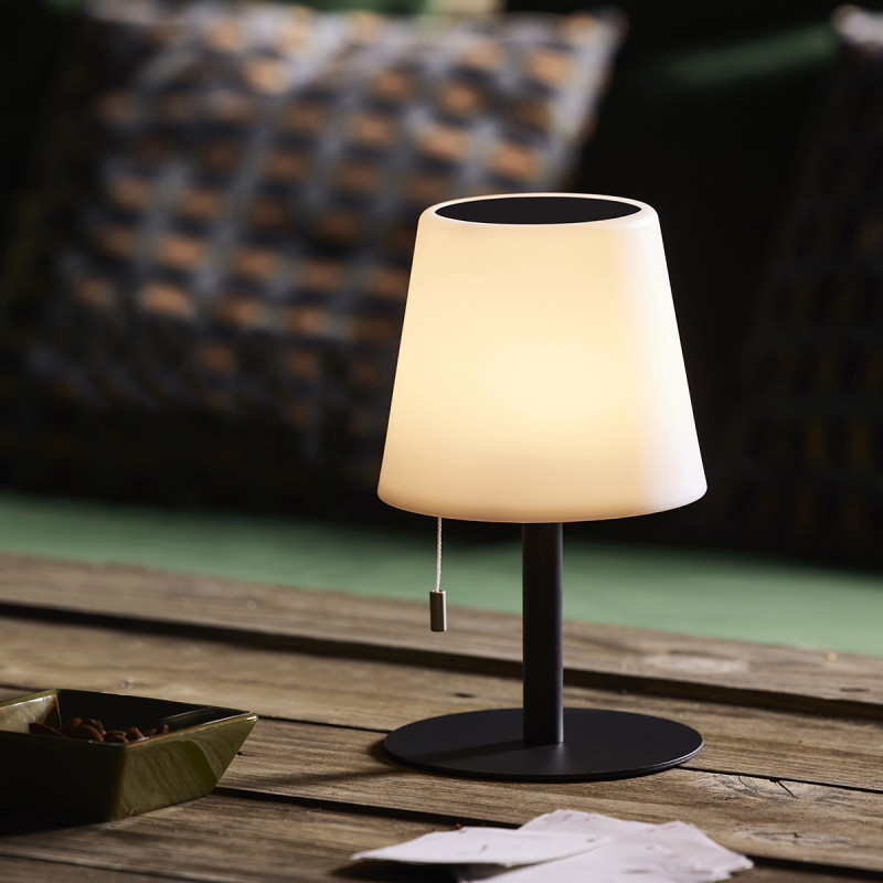 Noir Lampe De Table Sans Fil Led, Petite Lampe De Bureau En Métal