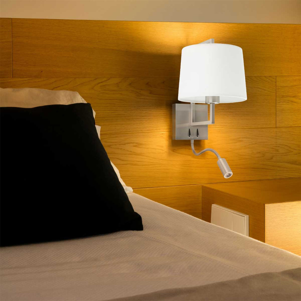Applique Murale DAWALIGHT LED 2 En 1 - Lampe De Chevet Et Lecture 6W+3W