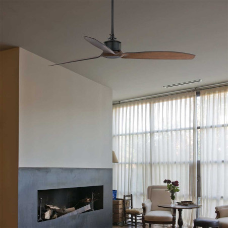 Ventilateur noir et bois
