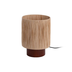 Lampe cylindrique bois et abat-jour papier
