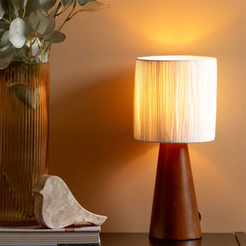 Lampe en bois conique
