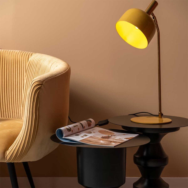 Lampe à poser jaune en email Lampe à poser jaune en email