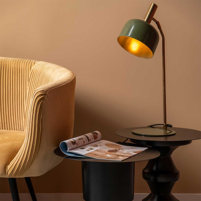 Lampe verte de bureau en métal émaillé